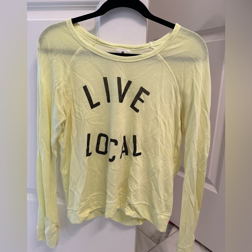 Sundry clothing brand Live Local light yellow sweater